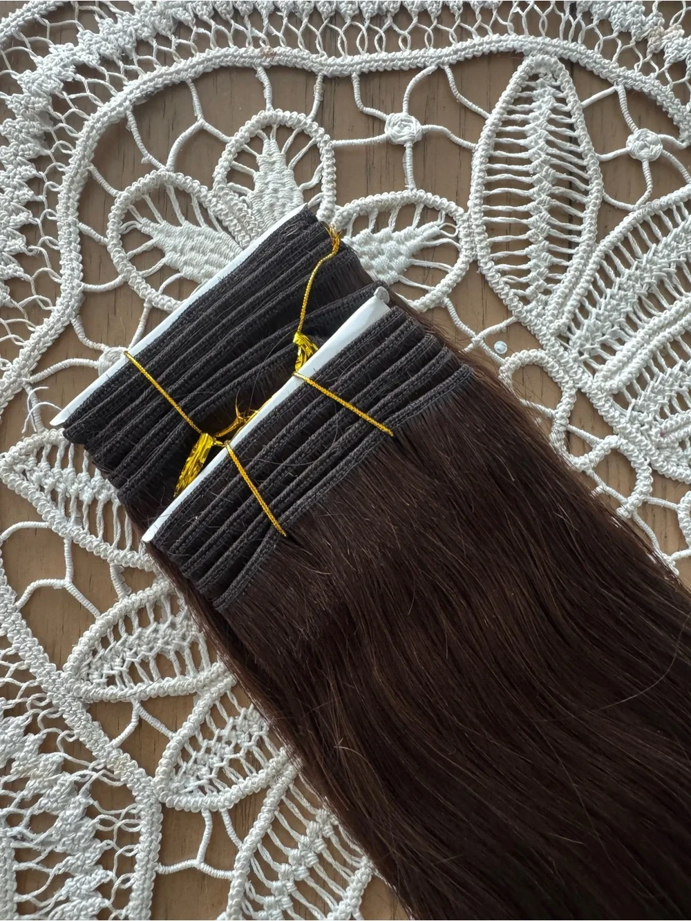 100% Human Hair Weft Extensions Color #4 Medium Brown 16” 100g Straight